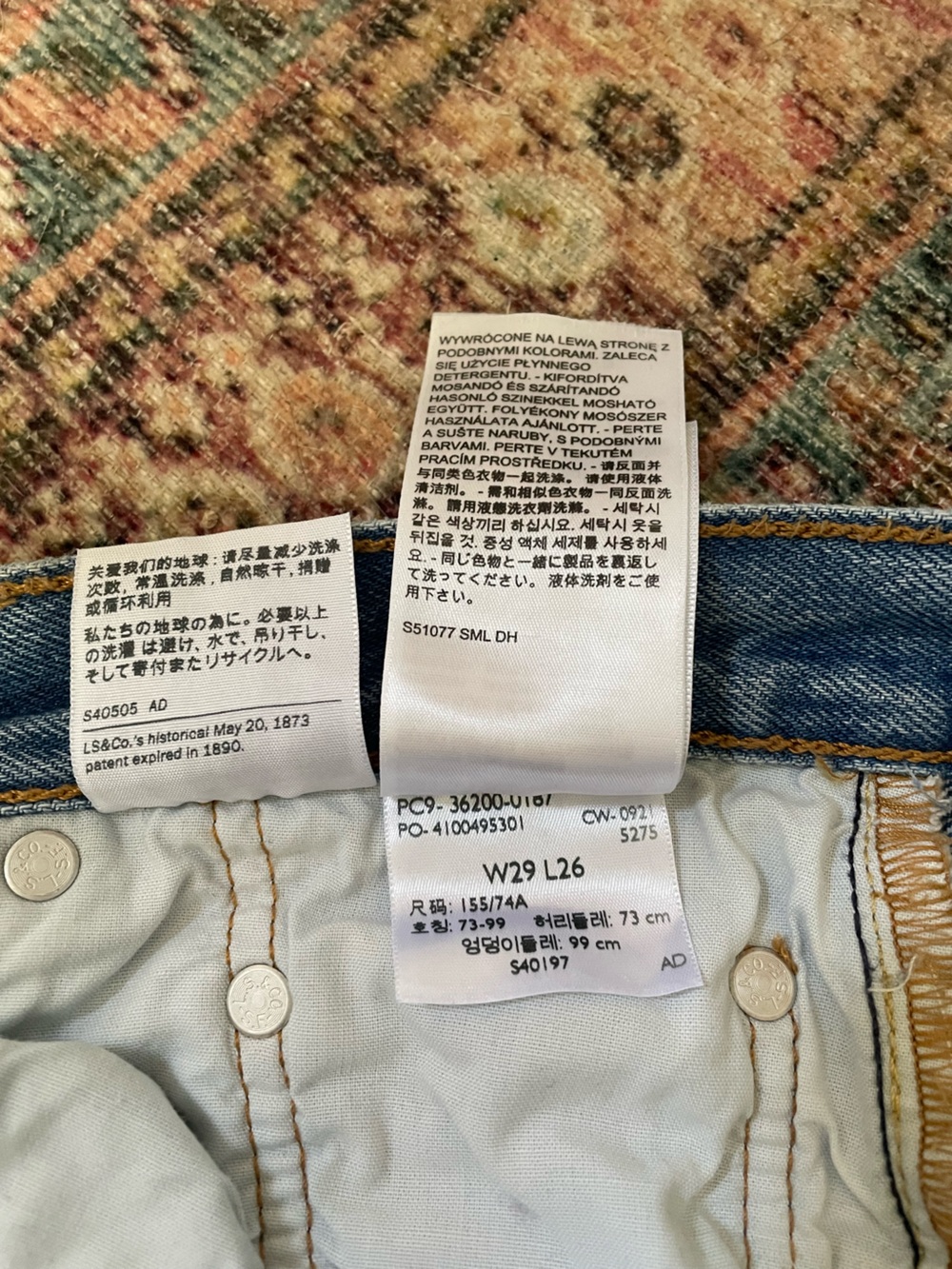 Levi's 501 Button-Fly Jeans with Rips - Picture 5 of 16